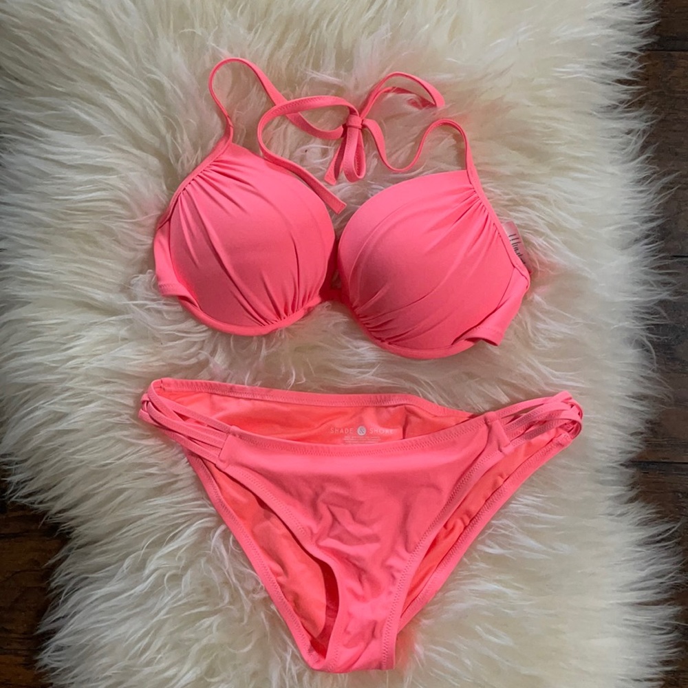 Shade and shore pink bikini swim set